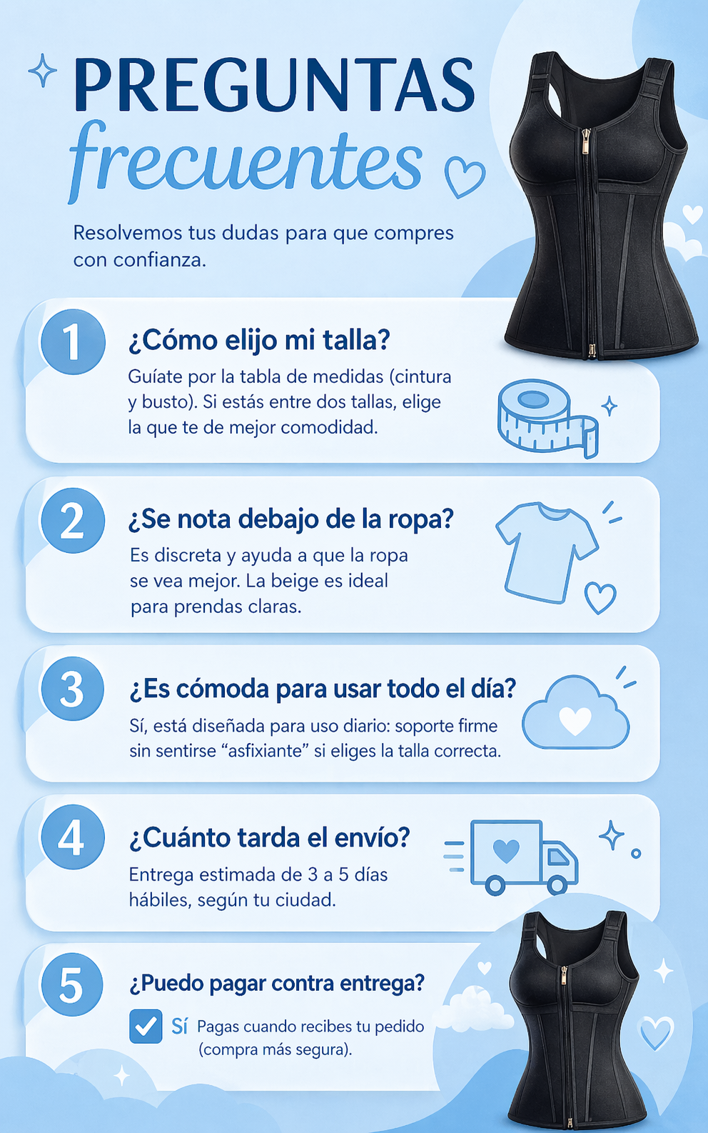 Chaleco Moldeador con 13 Varillas