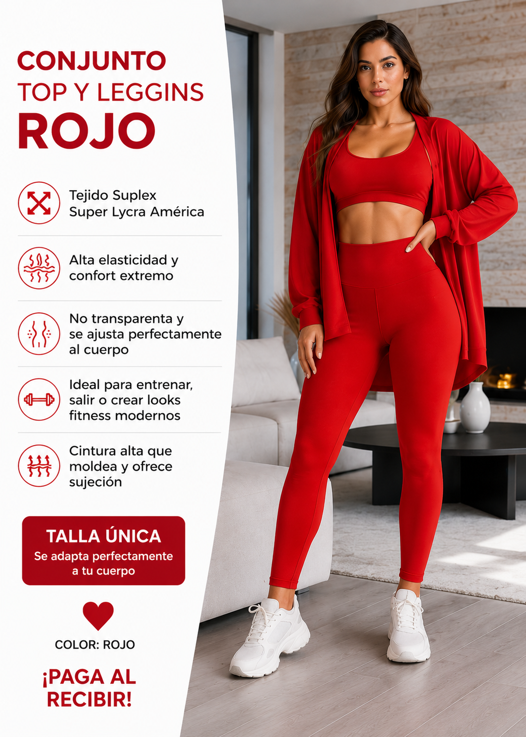 🔥 CONJUNTO ROJO MÁS VENDIDO 🔥 ✨ Moldea tu figura y luce espectacular todos los días ✨ 🚚 ¡PAGA AL RECIBIR Y APROVECHA EL MEJOR PRECIO!